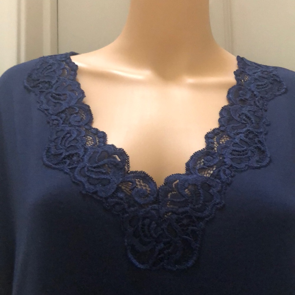 Charter Club Lace-Trimmed Soft  Knit Nightgown - Picture 4 of 8